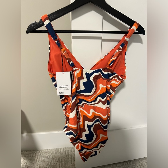 NWT!! KNIX Deep V One Piece Swim Suit Heat Wave - Picture 5 of 5